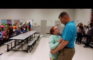 Surprise! LES 4th grader greets Dad after military deployment