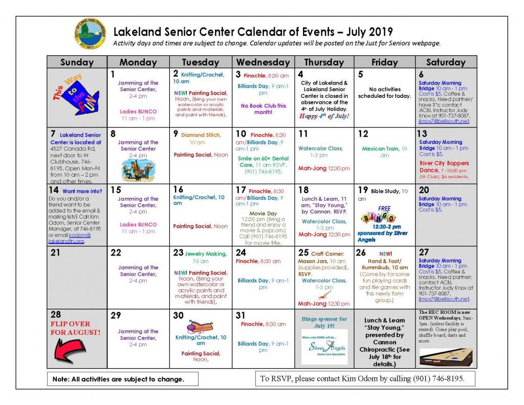 activities Lakeland Senior Center Lakeland Currents