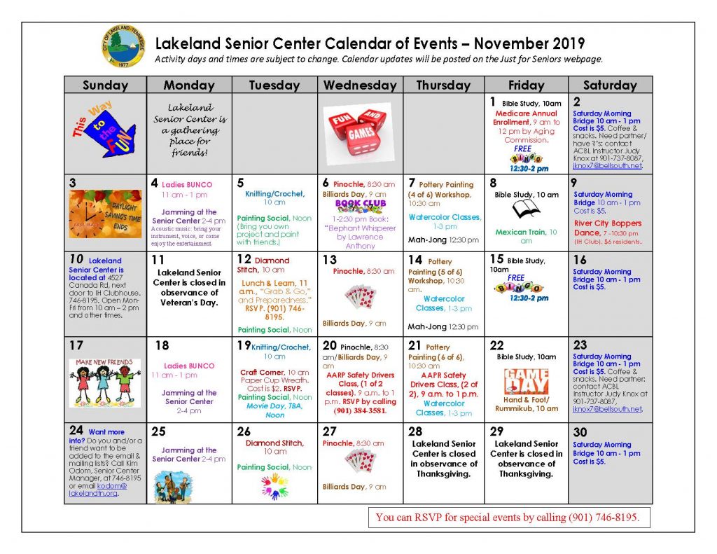 Special programs at LSC in November plus monthly calendar Lakeland