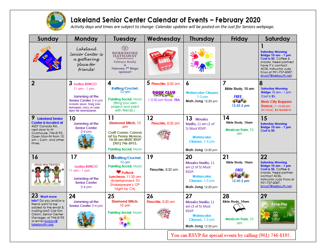 February programs for the Lakeland Senior Center - Lakeland Currents