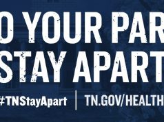 “Do Your Part, Stay Apart” campaign launched today by the State of Tennessee