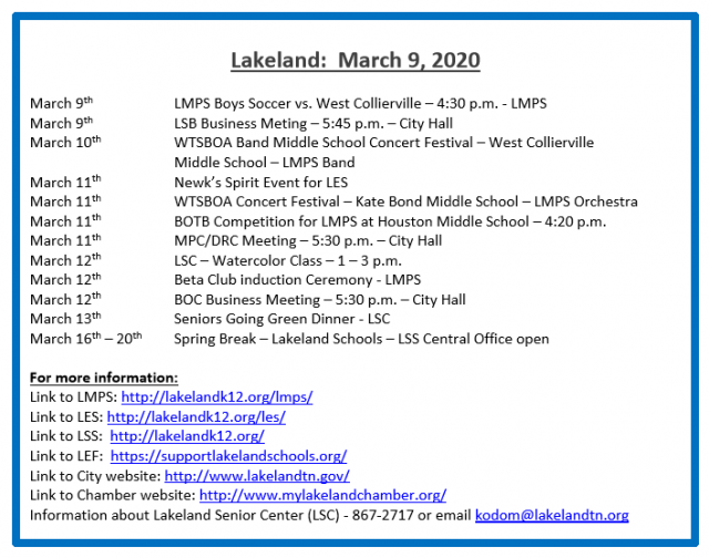 Lakeland Events meetings this week Lakeland Currents