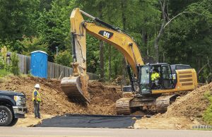 Excavator moving dirt today (5.5.20) for Lakeland ALDI