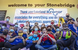 “Thank you Lakeland Kroger” says the banner – Pizza for associates