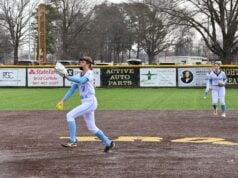 Senior Savannah Miller pitching in a recent game for Prep.