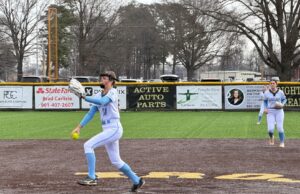 Senior Savannah Miller pitching in a recent game for Prep.