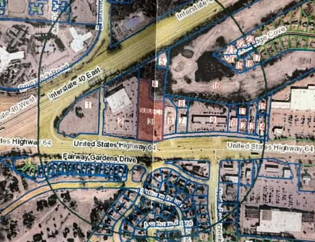 Map of proposed location for Dutch Bros coffee.