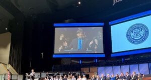 Dr. Ted Horrell, Superintendent of the Lakeland School System, seen here speaking to the 2026 graduates on May 5, 2026. Dr. Horrell was hired in 2013 to help start the school system and has been the only Superintendent in its history.